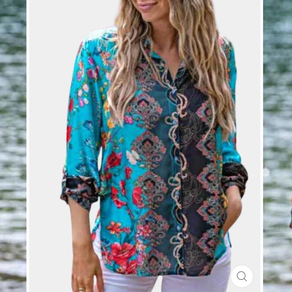 Cienna Bohemian NWT  Austin Silk Shirt - Women’s Medium